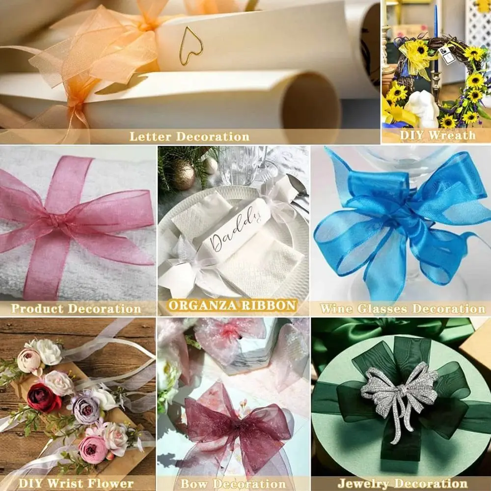 Прозрачная шифоновая лента 45 м * 2 см для поделок своими руками рождественские