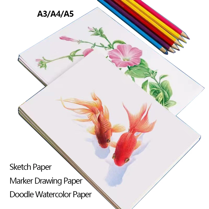 A3/A4/A5 Sketchbook 120G Watercolor Paper Graffiti School Supplies Stationery Notebook Agenda Planner Drawing Marker Pen Paper