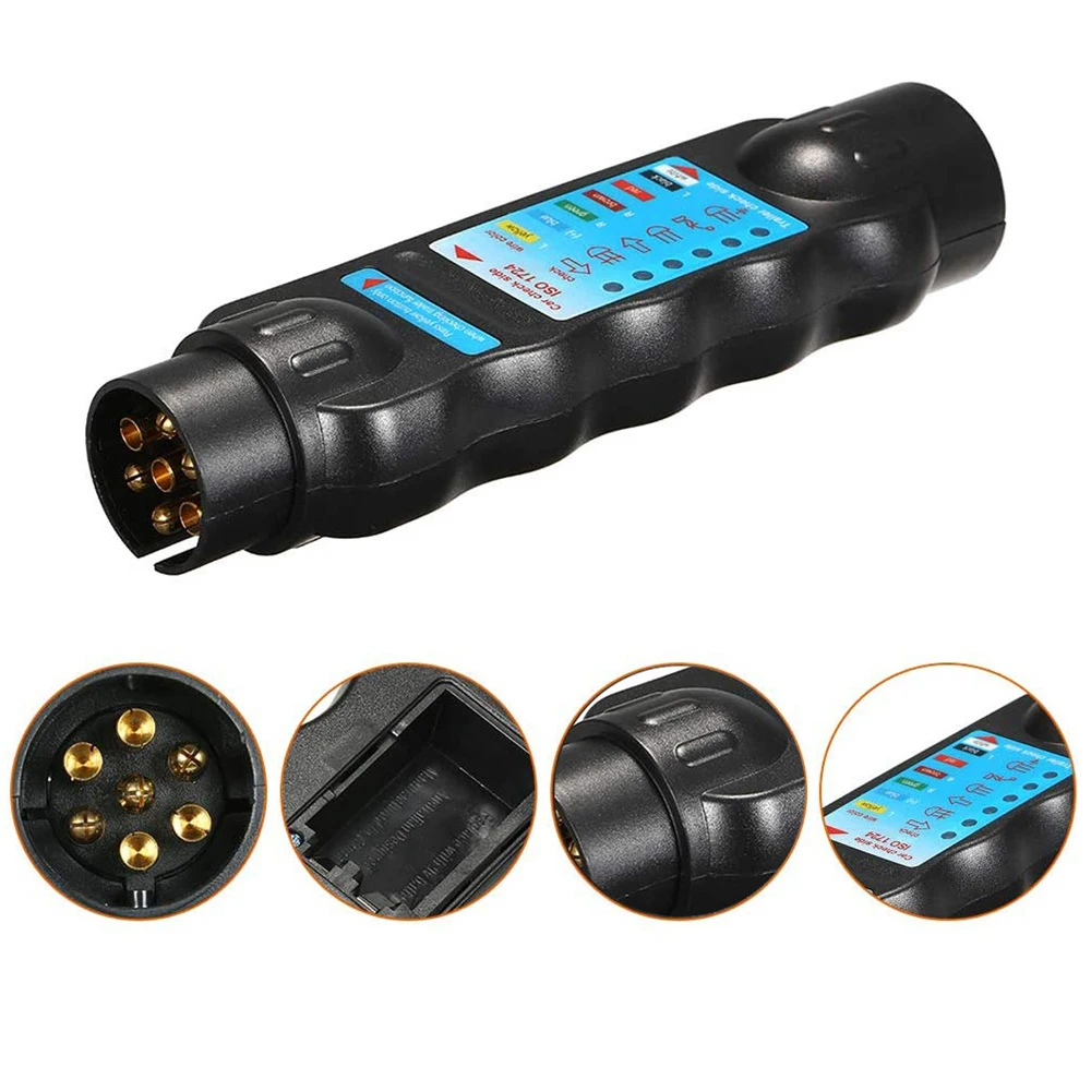 

7 Pin Trailer Socket Tester Fog Indicator Turn Signal Spotlight Lamp Diagnostic Check Towing Truck Caravan Car Diagnostic Tools