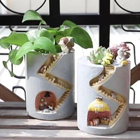 creative animal resin flower pot succulents planter water planting container rabbit hedgehog decorative pot desktop ornament