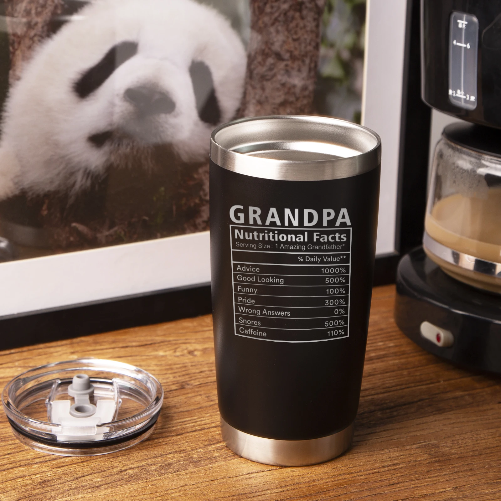

Best Grandpa Ever Engraved Black Stainless Steel Insulated Travel Mug Happy Birthday Cup for Grandpa 20 Ounce