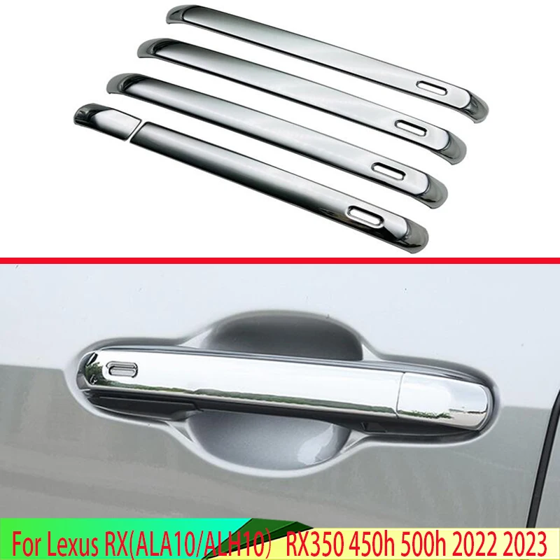 

For Lexus RX(ALA10/ALH10）RX350 450h 500h 2022 2023 ABS Chrome Door Handle Cover With Smart Key Hole Catch Cap Trim Molding