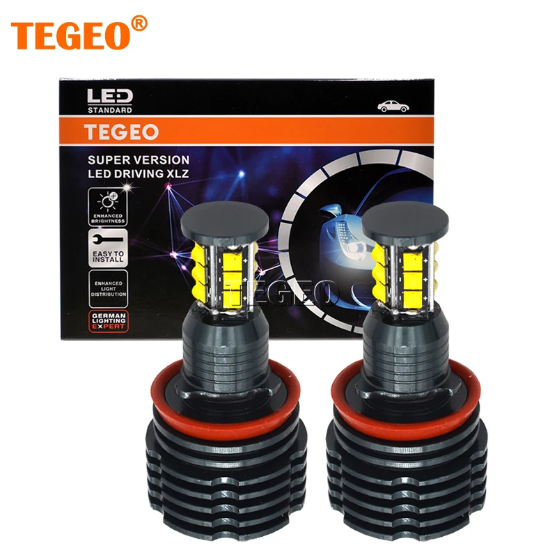 TEGEO-Luz LED Canbus sin errores para coche, faro delantero de Ojos de Ángel, 2 piezas, 120W, para BMW E92, E90, E82, E60, E70, X5, E71, X6