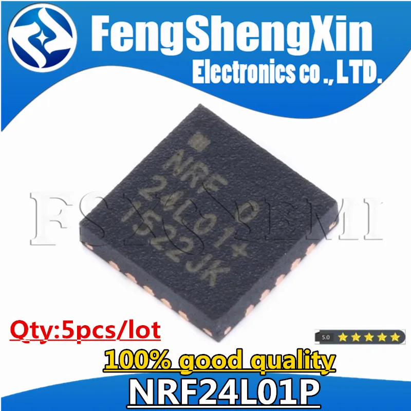 

5pcs/lot NRF24L01 24L01+ NRF24L01P QFN20 Single chip 2.4 GHz Transceiver IC