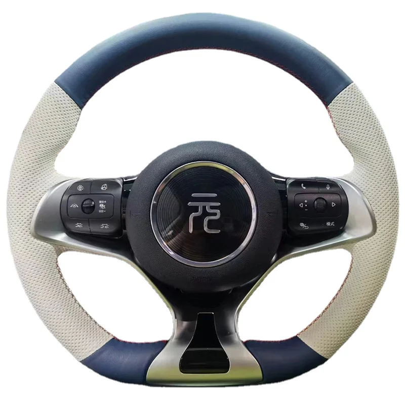 

Кожаный чехол на руль для самостоятельной сборки для BYD 2021-2022 SS DOLPHIN Yuan plus, аксессуары для интерьера автомобиля