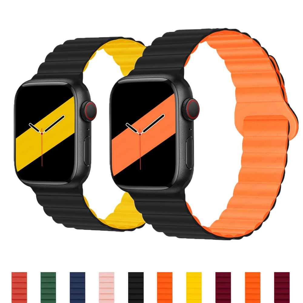 

Magnetic strap For Apple watch band 44mm 40mm 45mm ultra 49mm 41mm 38mm 42mm Silicone Bracelet iWatch serie 3 5 4 SE 6 7 8 band