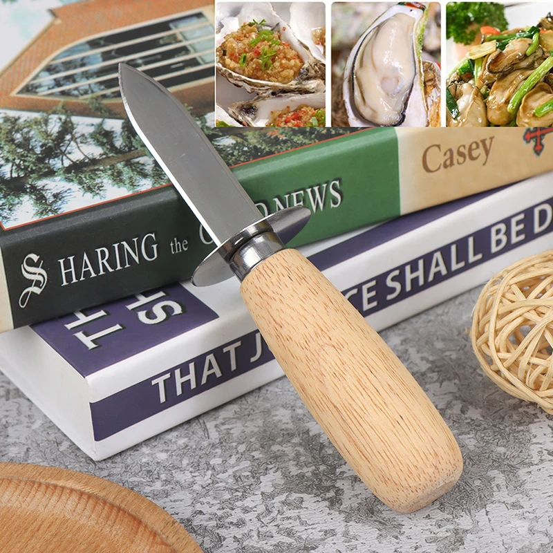 

2022, нож для устриц с острыми краями, инструмент для открывания морепродуктов с деревянной ручкой, Прямая поставка, оптовая продажа, кухонные...