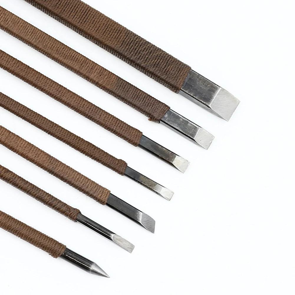 

7Pcs/Set Manganese Steel Carving Knife Carving Chisel Set Stone Carving Engraving Cutter Chisel Stone Woodworking Carving Tool