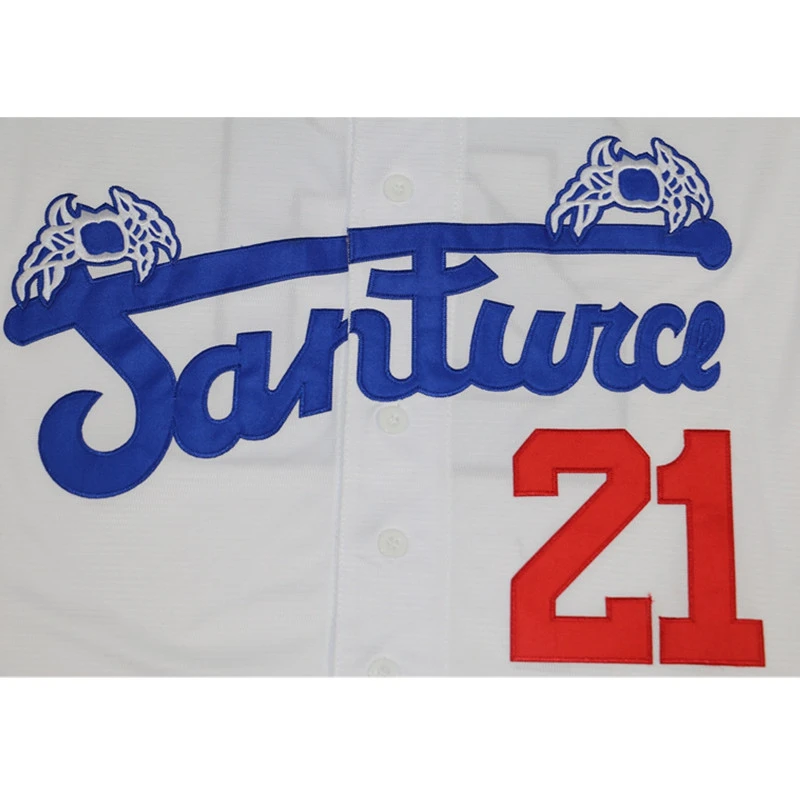 BG baseball jerseys Santurce Crabbers 21 Clemente jersey Outdoor sportswear Embroidery sewing white Hip-hop Street culture
