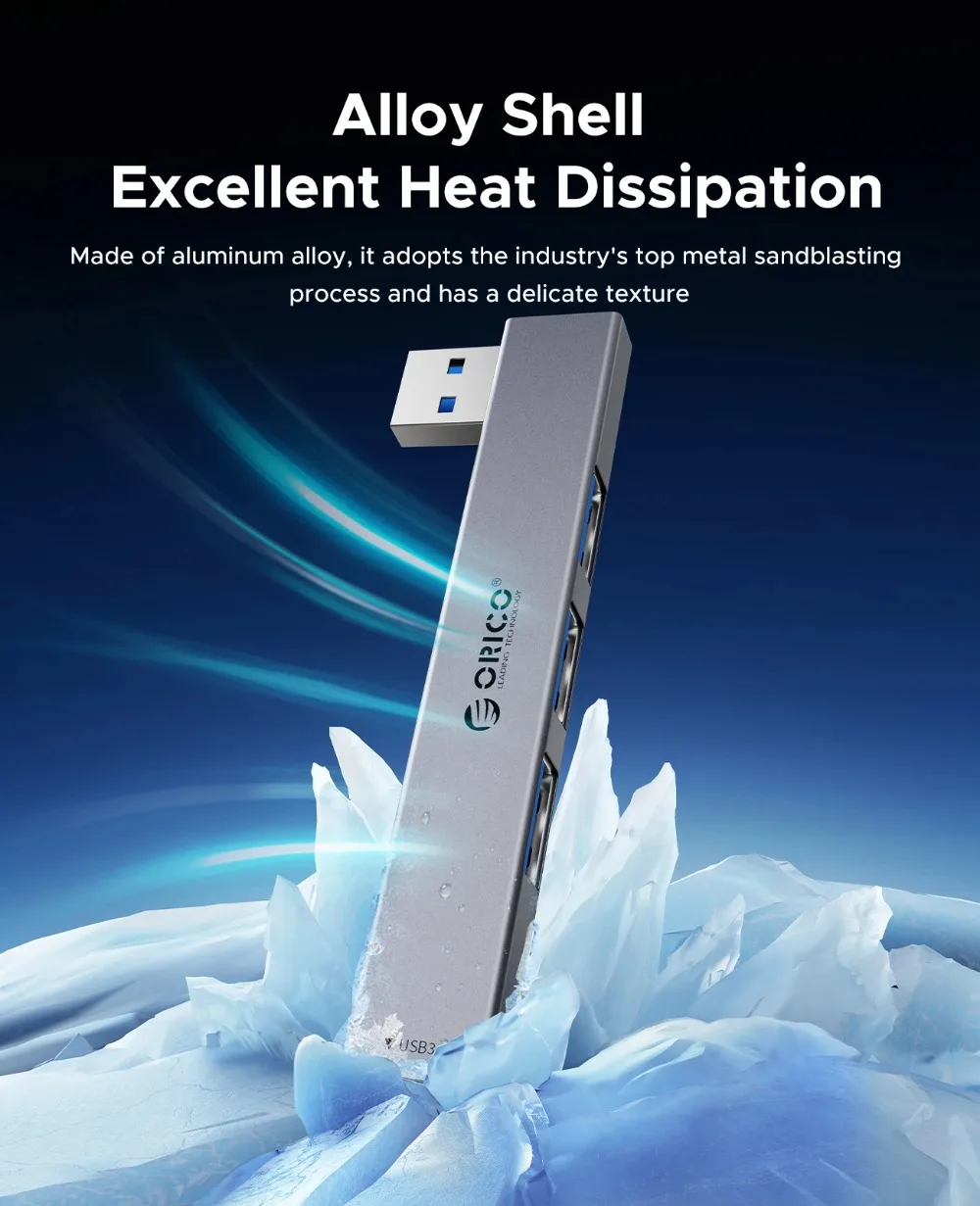 USB-Концентратор ORICO алюминиевый с поддержкой USB 3 0 и OTG