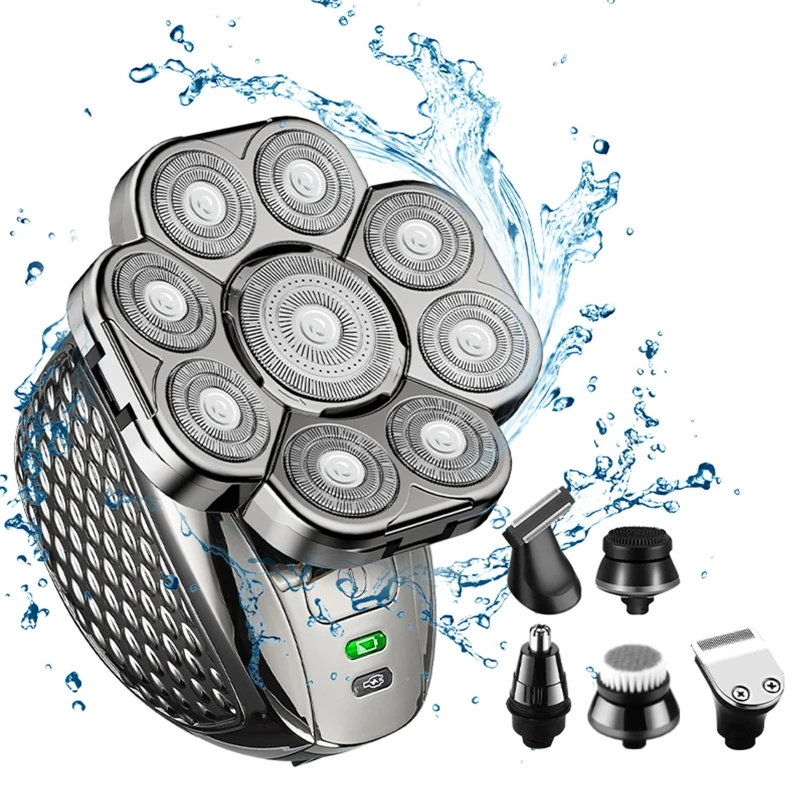 For Bald Men Modern Design Head Shavers Electric Men's Grooming Kit Cordless Rechargeable