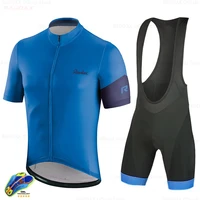 raudax mens summer cycling jersey cycling clothes 2022 blue breathable cycling short sleeve cycling clothing road bike sets