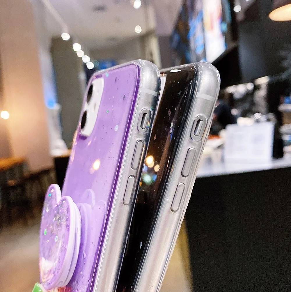 Holder Glitter Case For Oppo Realme 8 7 6 8i C21Y C21 C25Y C11 C20 C15 C12 C25 3 5 Pro C3 C2 Case Silicone Transparent Cover