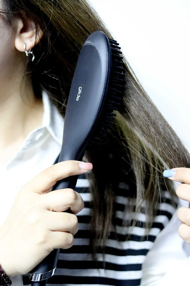 

Glide Hot Comb Hair Straightener Free Shipping Straightening Brush Electric Brushes Styling Appliances Care Beauty Health