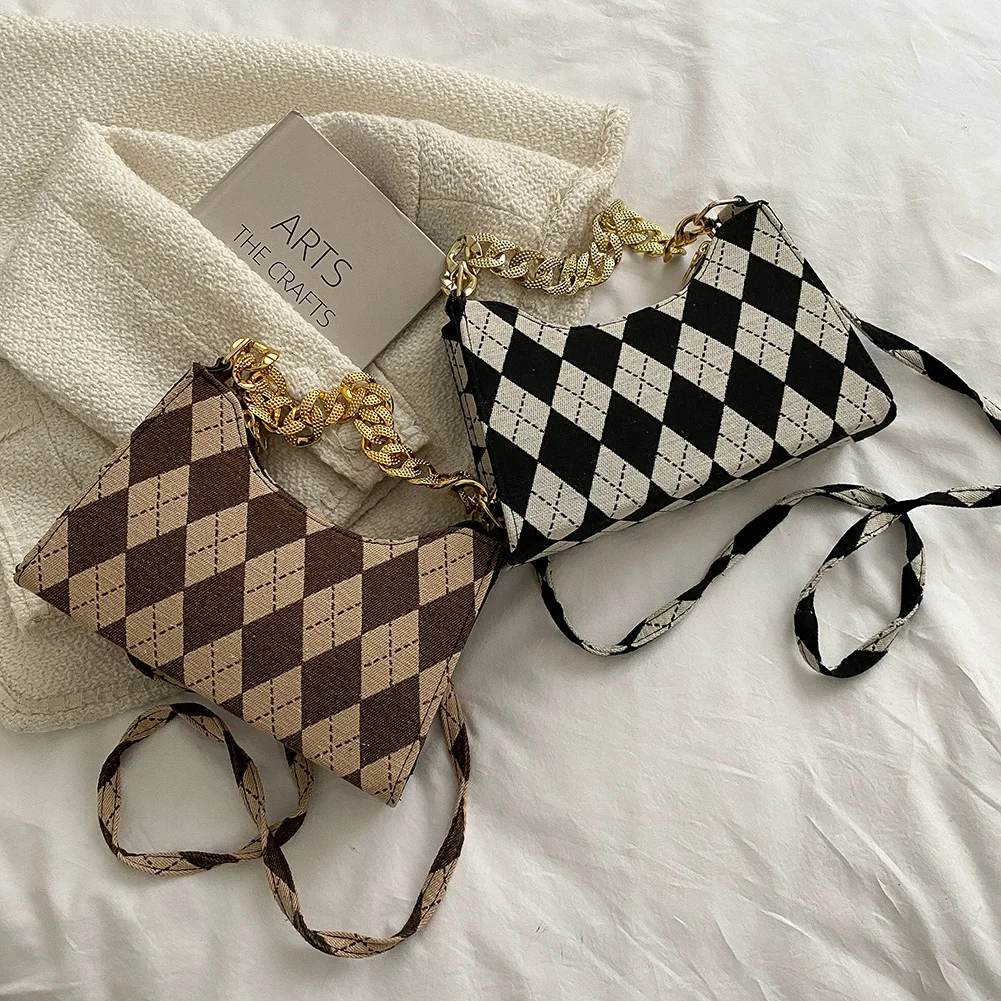 

Women Classic Diamond Lattice Underarm Shoulder Bag Autumn Winter Large Capacity Tote Pouch for Women Outdoor Shopping