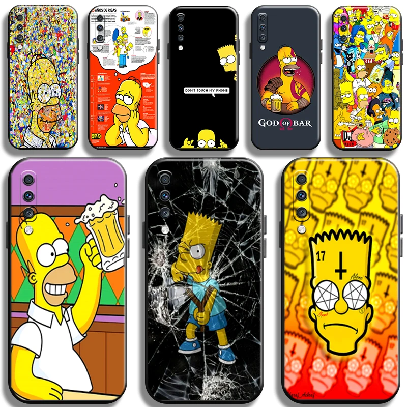 

Funny Homer Simpson Family For Samsung Galaxy A70 Phone Case Carcasa Soft Liquid Silicon Cover Black Cases Shockproof Shell