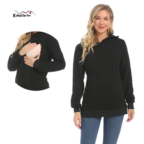 Emotion Moms Флисовая толстовка с капюшоном для беременных