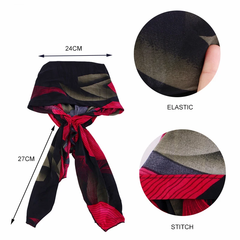 Хиджабы с принтом для мусульманских женщин шапки тюрбан головной платок