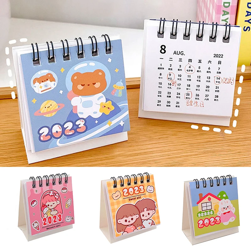 

Календарь в виде катушки, рабочая деталь, мультяшный календарь, милый Миниатюрный декоративный маленький свежий