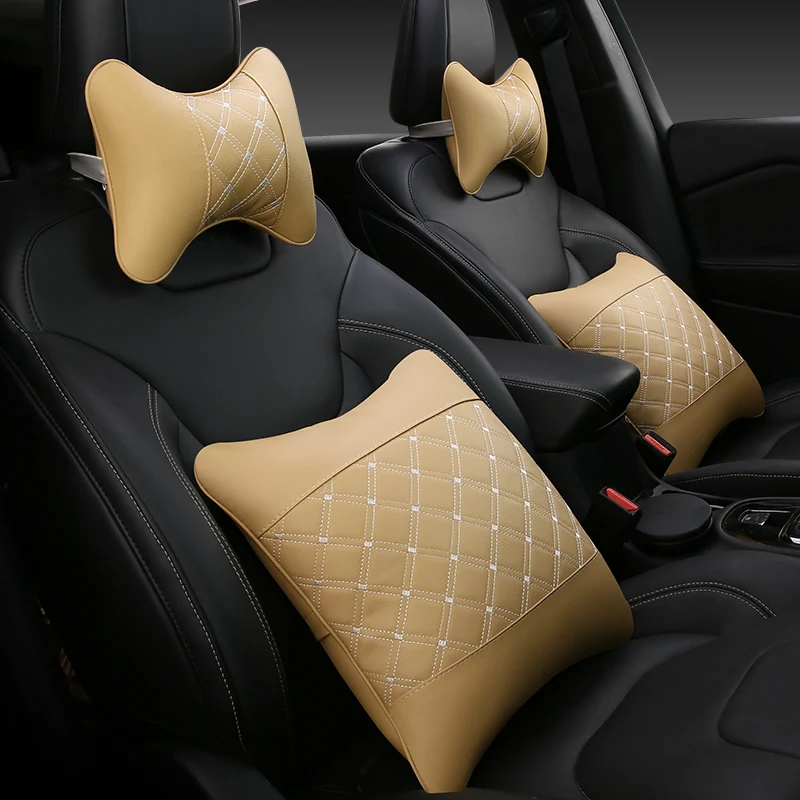 Автомобильная подушка под шею с вышивкой и логотипом 2 шт. подголовник