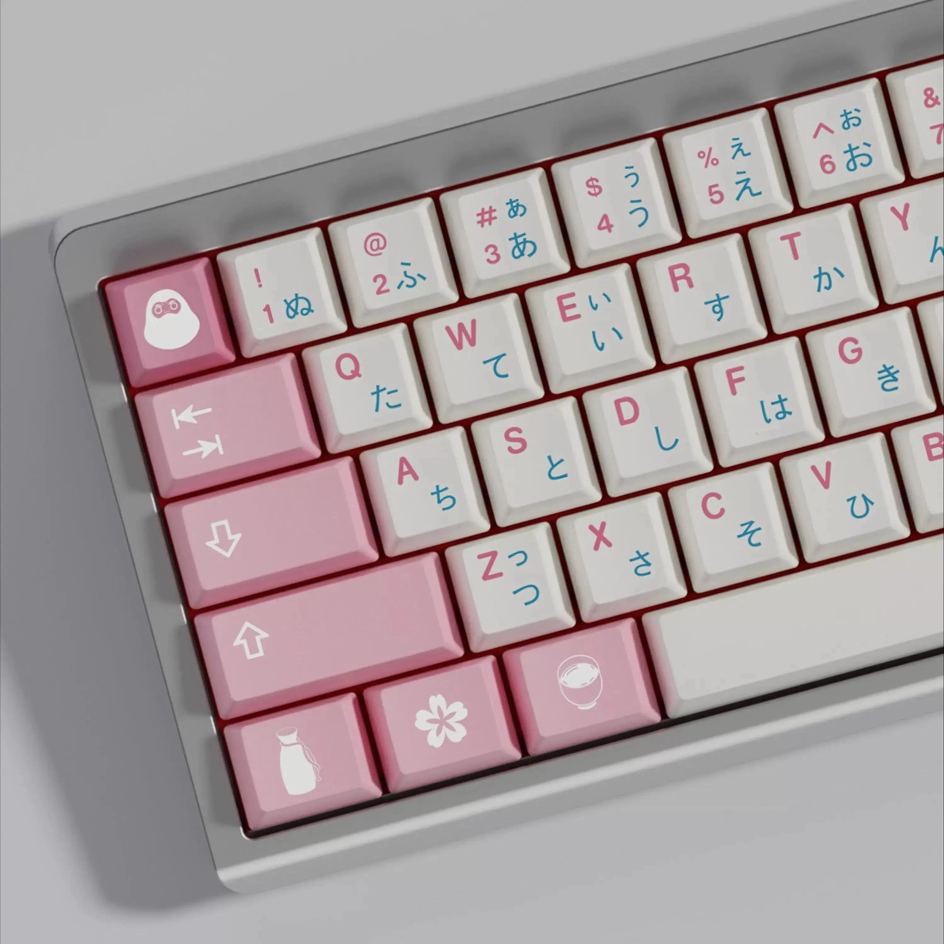 Набор розовых колпачков для клавиш PBT Sakura Cherry Profile сублимационная крышка