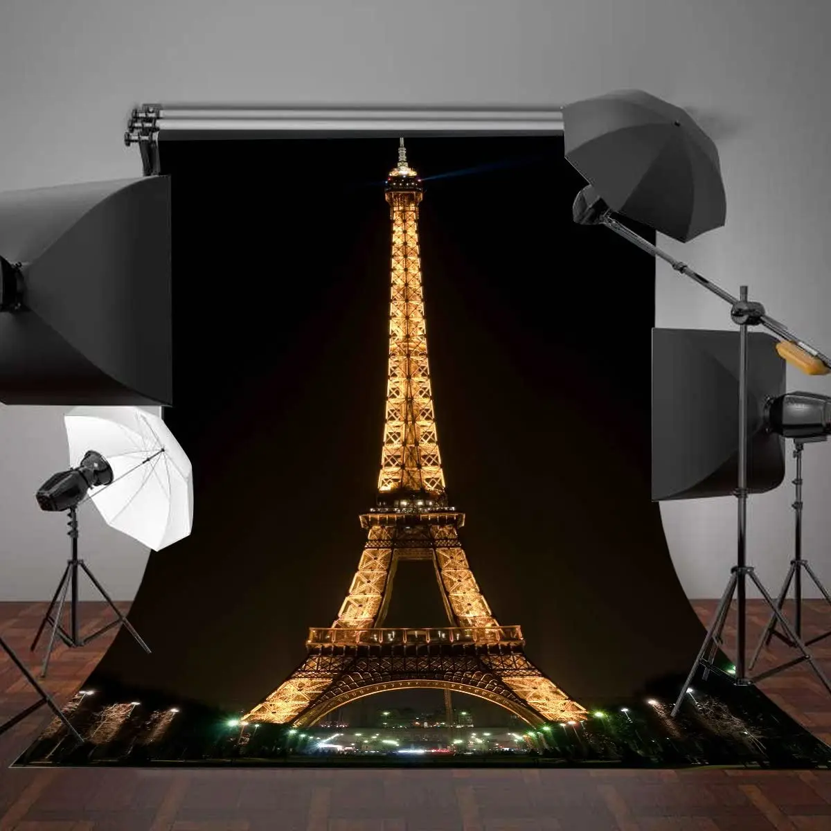 

Photography Backdrop Lights up The Night Paris Eiffel Tower Photo Studio Background Party Decorations Props wall Banner Poster
