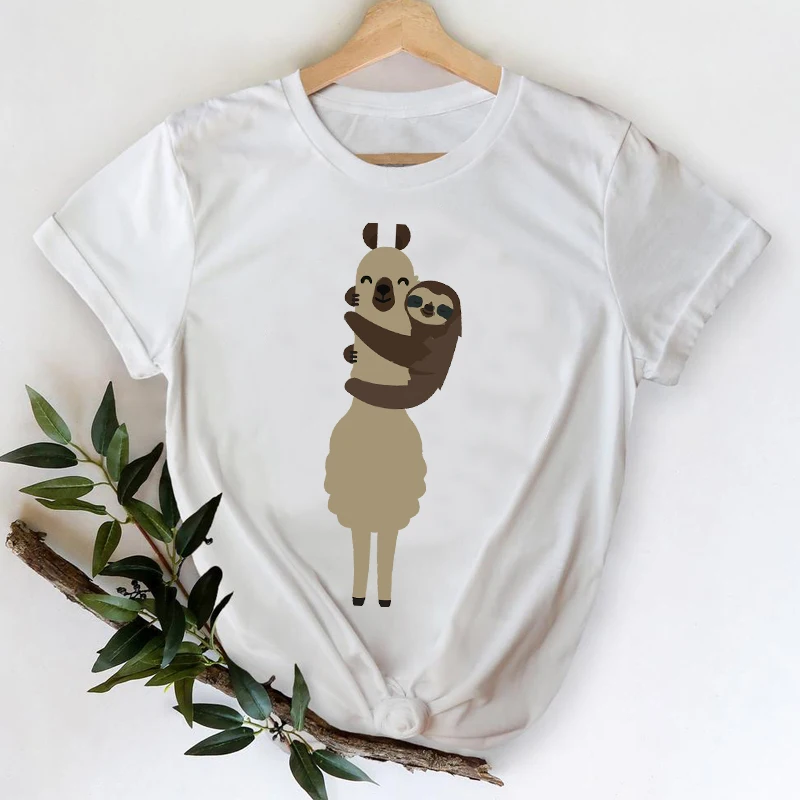 

T-shirts for Women 2021 Cartoon Sloth Animal 90s Clothing Spring Summer Top Lady Print Stylish Tshirt 2021 Tee T-Shirt