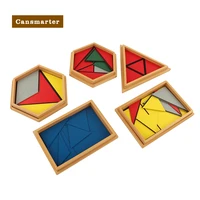 constructive triangles with 5 boxes montessori baby toys learning educational wooden color markers toy puzzle games for children