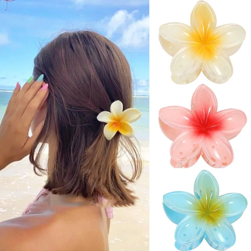 

Fashion Acrylic Flower Hair Claw Clip Hairpin Women Girls Summer Gradient Shark Hair Clip Barrettes Ponytail Hair Accessories
