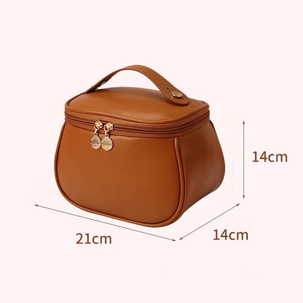 Large-capacity Makeup Bag PU Leather Portable Travel Wash Cosmetic Bag Toiletries Organizer Female Storage Handheld Box 2023 New