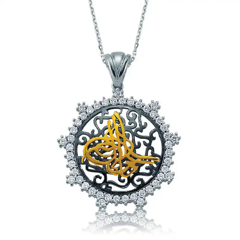 

Tevuli 925 Sterling Silver Cubic Zirconia Tuğra Lady Necklace