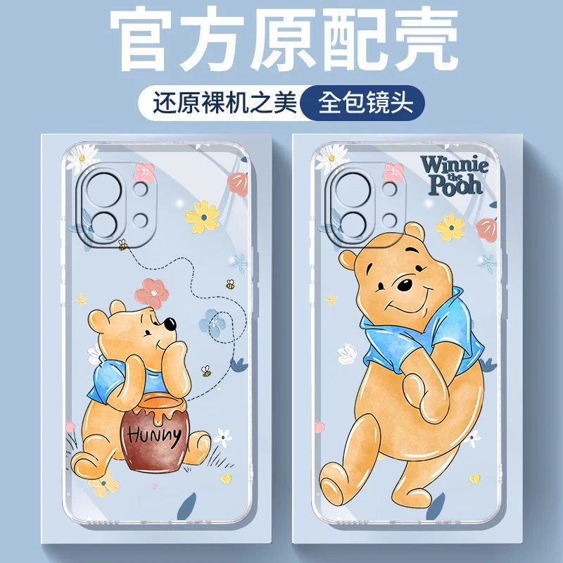 

Pooh Bear Cartoon Cute For Xiaomi Mi 13 12 11 10 11T 10T 9T 9 8 Note 10 Ultra Pro Lite Silicone Transparent Phone Case Fundas