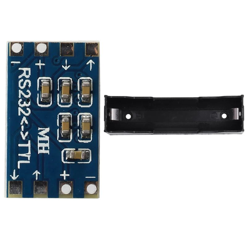

Плата преобразователя Mini RS232-TTL, адаптер с держателем для батарей для 1 перезаряжаемой литий-ионной батареи 18650