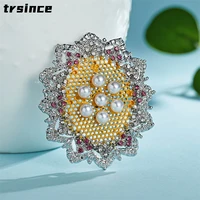 creative flower pearl rhinestone brooch woman clothing accessories brooches for wedding party gift women clothing accessories