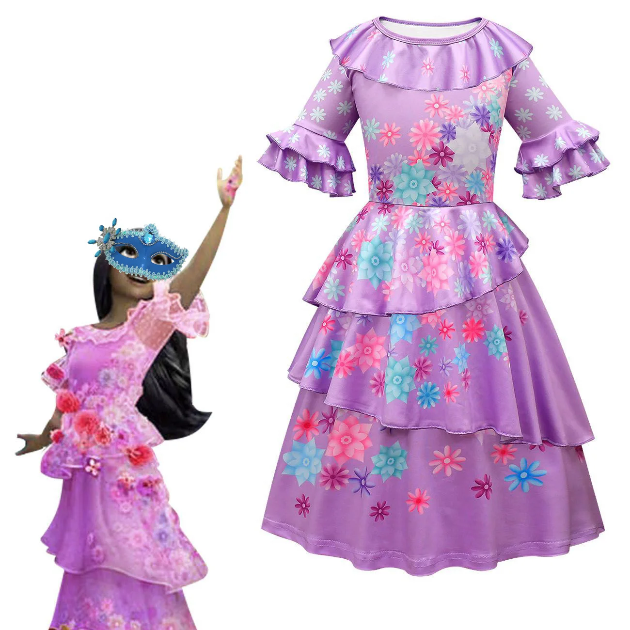 

Animation with Princess children's girl dress flower dress Cosplay dress