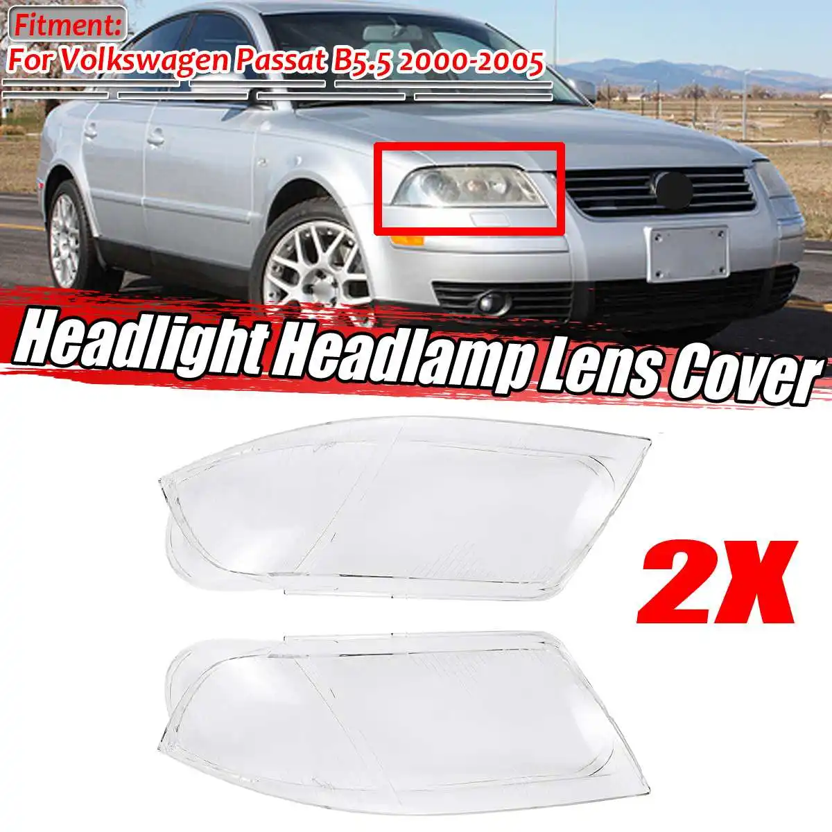

2 шт., накладка на переднюю фару автомобиля Volkswagen Passat B5.5 2000-2005 3B0941016 3B0941015