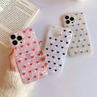 luxury little love heart soft rubber glossy imd phone case cover for iphone 7 8 plus 11 13 pro max 12 mini x xr xs max skin