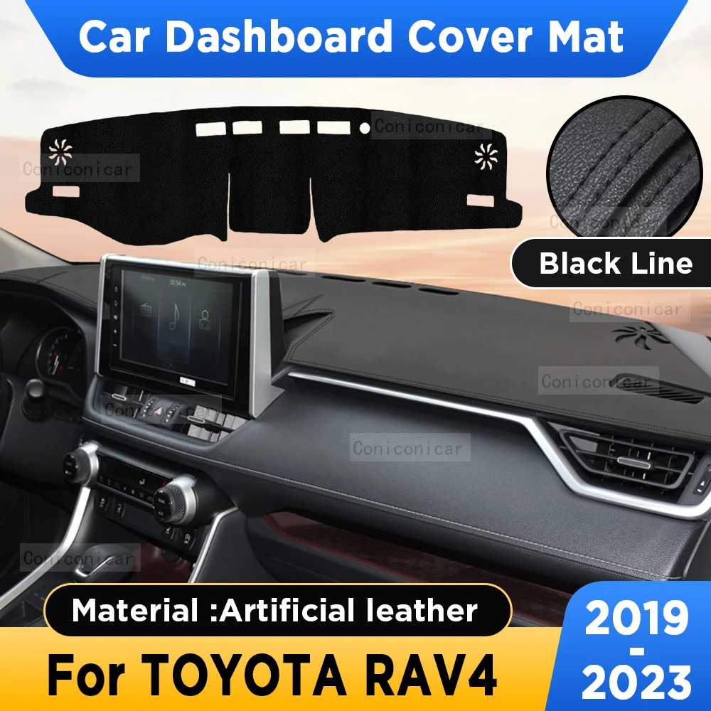 

Для Toyota RAV4 XA50 2019-2023 2022 2021, чехол для приборной панели автомобиля, коврик для приборной панели, солнцезащитный козырек, анти-УФ-защита, аксессуары из искусственной кожи