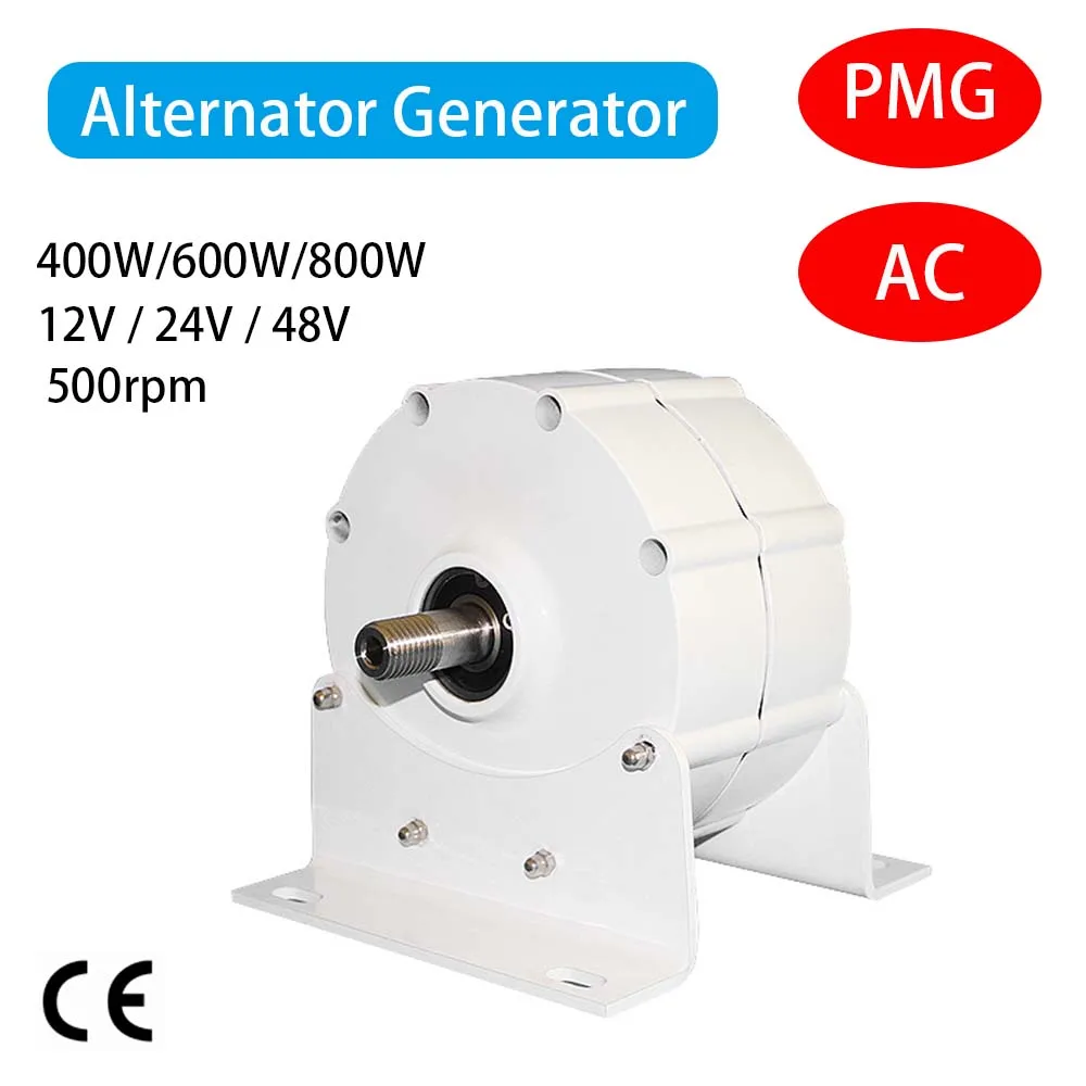 

3 phase AC Generator 400W 600W 800W Custom Low RPM 12V 24V 48V Wind Water Motor PMG Permanent Magnet Alternator Generator