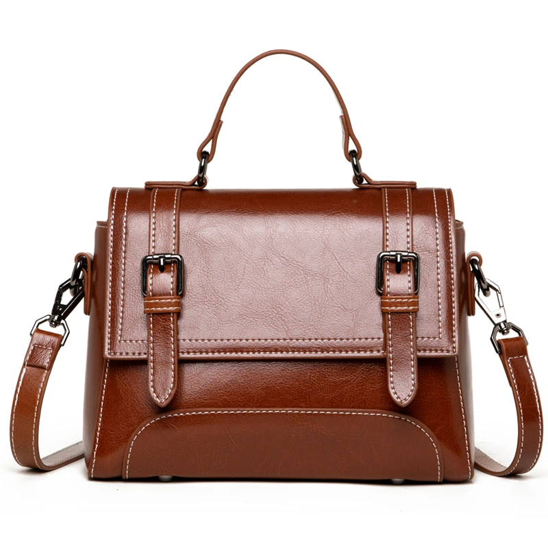 

Women's Leather Messenger Bag Small Square Bag Fashion Chain Handbag Cowhide Crocodile Pattern Shoulder Bag Casual Mobile Wallet