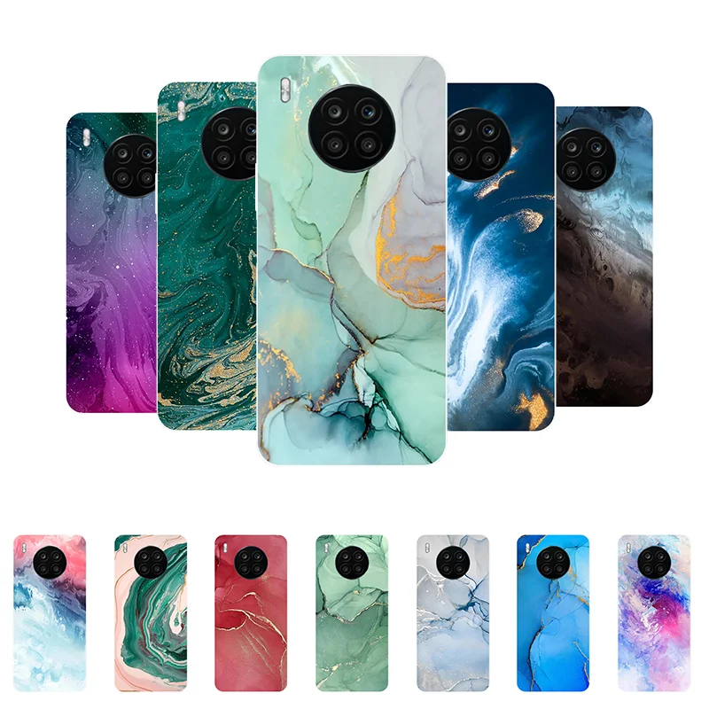 

for Fundas Honor 50 Lite Case Soft Silicone Marble Back Cover Phone Cases for Honor 50 Lite Case Honor 50Lite 6.67" Coque Bumper