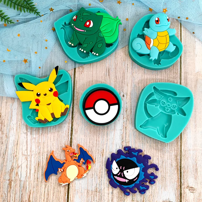 

Pokemon Mold Pikachu Fondant Cake Chocolate Biscuit Baking Silicone Mold DIY Mold Parent-child Interactive Props Gift