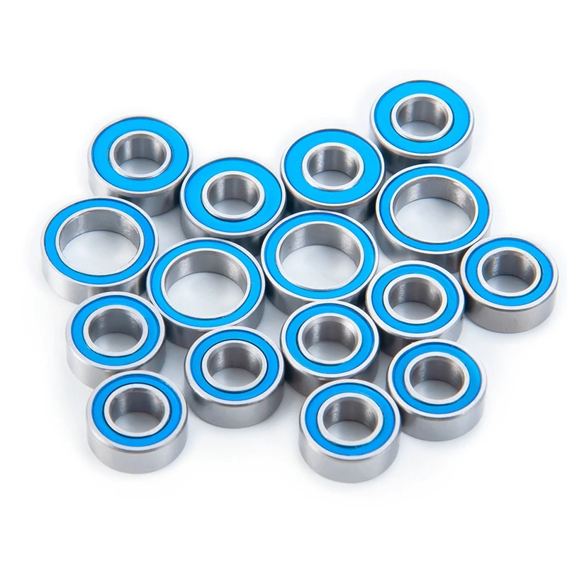 

16PCS Rubber Sealed Ball Bearing Kit For Tamiya TT02 TT-02 TT02D TT-02D 1/10 RC Car Upgrade Parts Accessories