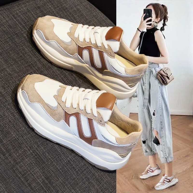 

Туфли женские спортивные на толстой подошве, на весну, 100