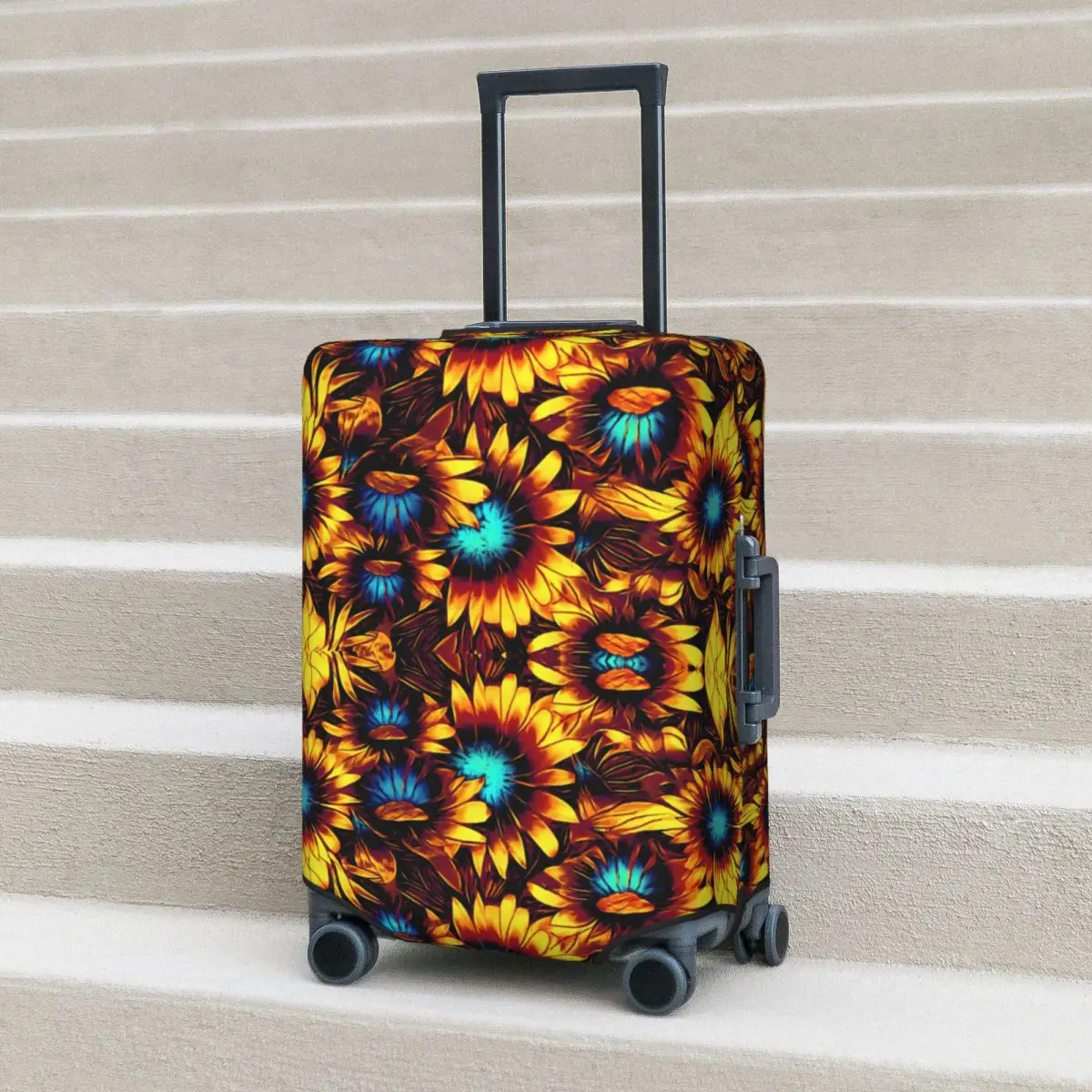 

Luminous Sunflower Suitcase Cover Abstract Design Strectch Cruise Trip Protection Luggage Accesories Flight