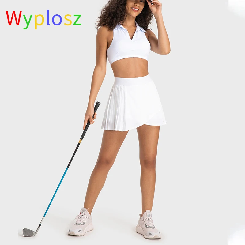 Wyplosz Bras Women Clothing Yoga Fitness Sportswear Workout Tight  Tank top Back Lapel Neck Tennis Sexy Gather Together Summer