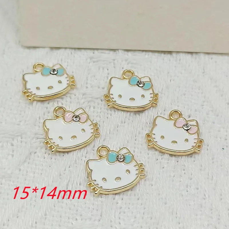 

10pcs Cartoon Alloy Charm Bow Cat Earrings DIY Enamel Charm Accessories Earrings Bracelet Keychain Pendant Designer Charms