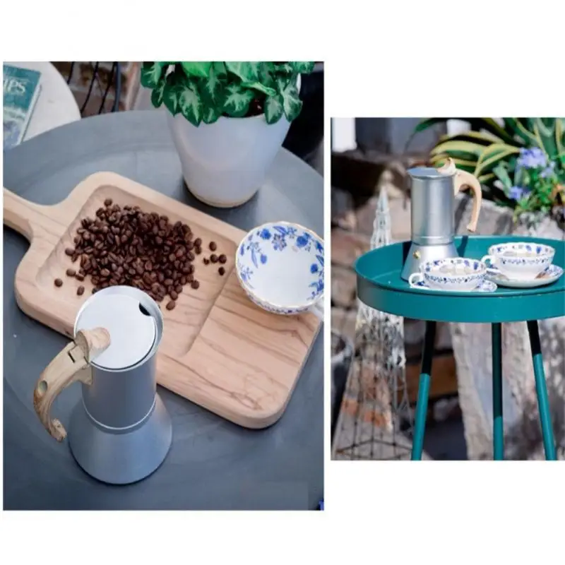 

150/300ml Italian Moka Pot Nordic Food Grade Aluminum Coffee Maker Covered Bottom Coffee Pot Induction Cooker Heating