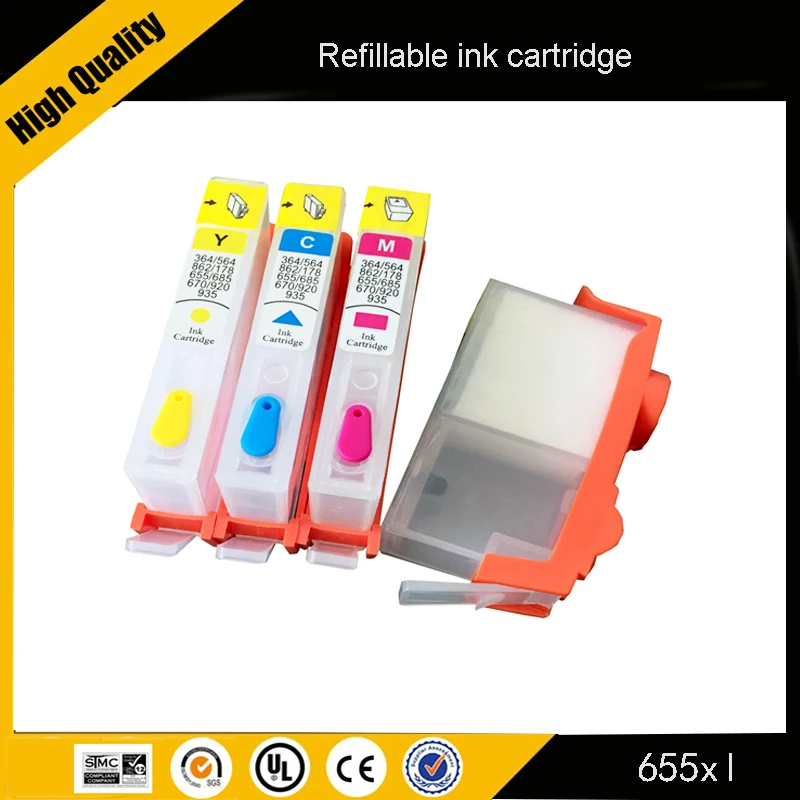 

einkshop for HP655 655xl Refillable ink cartridge For HP deskjet ink Advantage 3525 4615 4625 5525 6525 printer