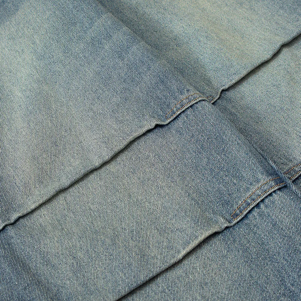 Retro Solid Color Washed Old Splicing Jeans Men's Street Trend Loose Straight Trousers Brand Casual Wide-leg Pants Baggy Jeans